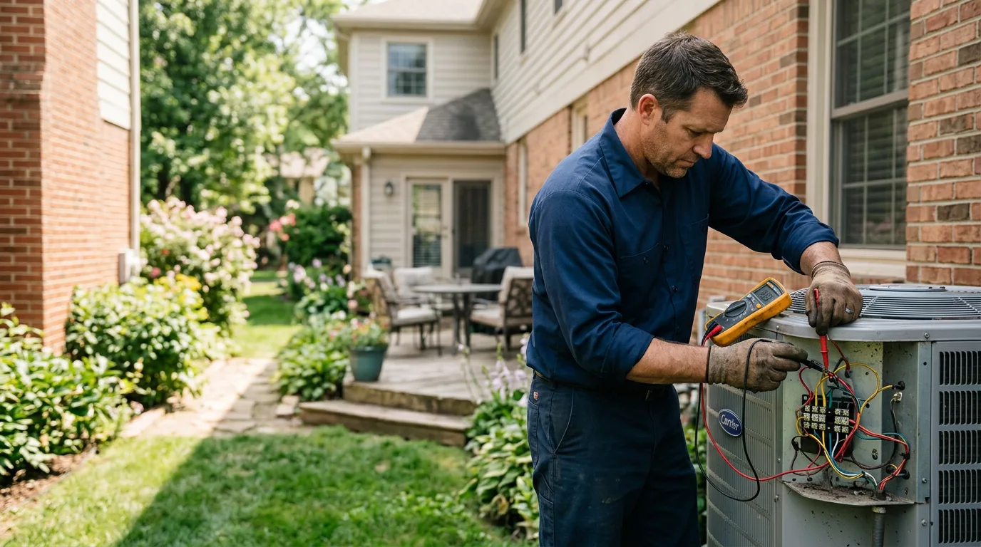 HVAC technician working near Lyons, KS